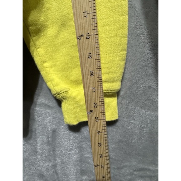Stussy Sport Hoodie Small‎ Yellow Pullover Sweatshirt Bold Logo Streetwear - Picture 8 of 10